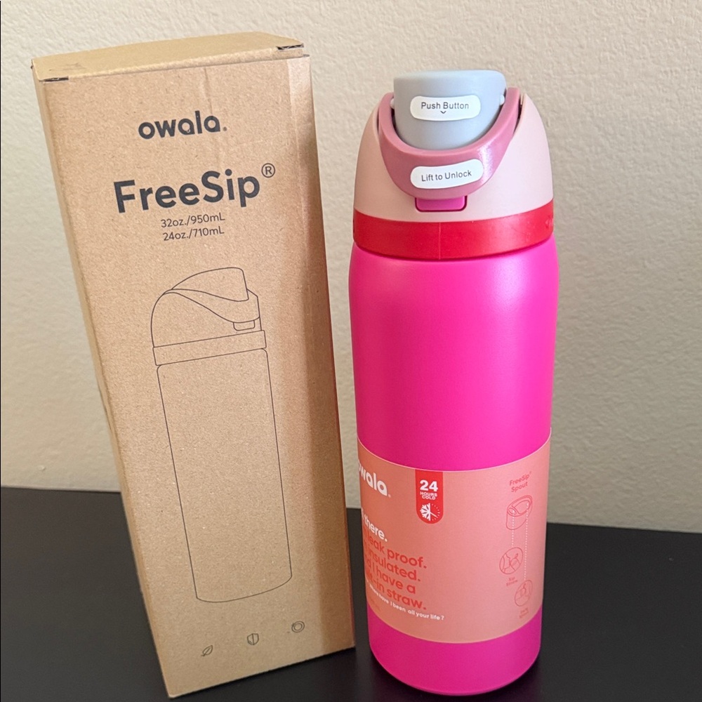Owala FreeSip Insulated Pink Water Bottle
